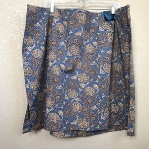 NWT Blue Floral Stretch Pencil Skirt Size 24